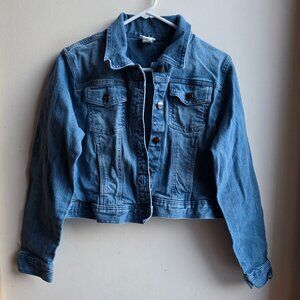 Nicole Miller Cropped Denim Jean Jacket Size 8